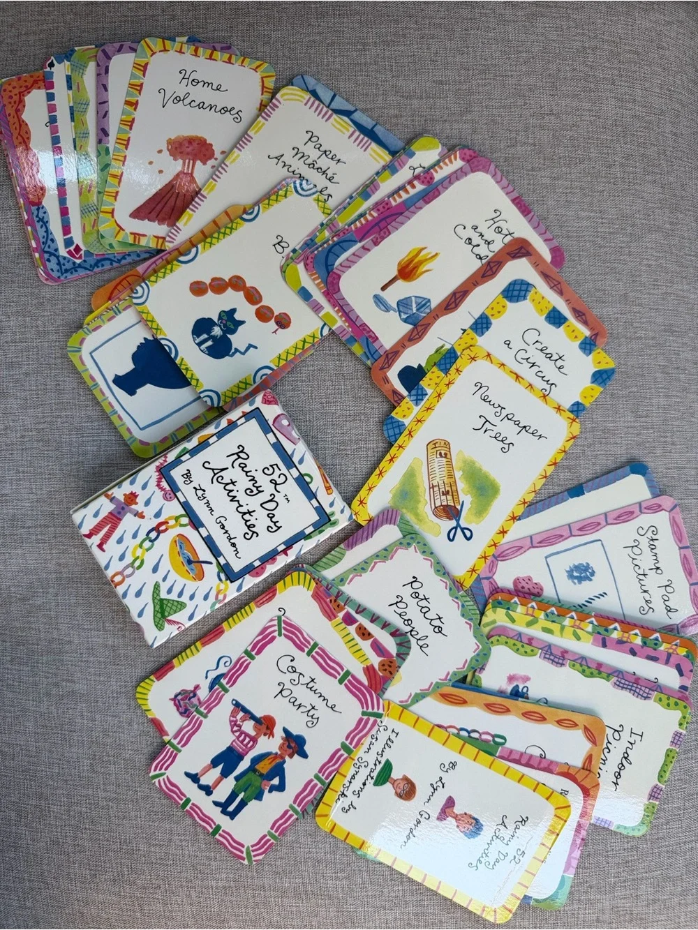 Rainy Day Activities Kid Play Ideas Card Deck by Lynn Gordon